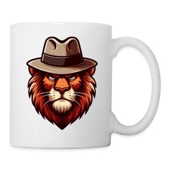 Lion avec chapeau - Mug blanc - blanc - Droite