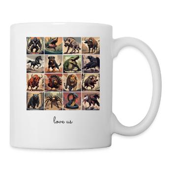 Aimez-nous Collage 4 - Mug blanc - blanc - Droite