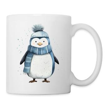 Pinguin-T-Shirt: Verspielter arktischer Charme - Tasse - Weiß - Rechts