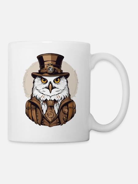 Schnee-Eule - Tasse - Weiß