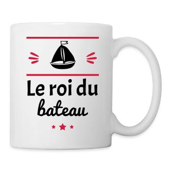 le roi du bateau, voilier, capitaine - Mug blanc - blanc - Droite