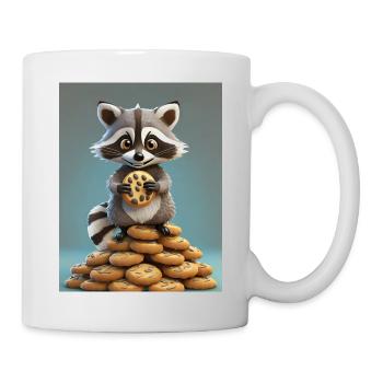 Ich habe 99 Kekse bekommen, weil ein ... Habe einen gegessen - süßer Waschbär - Tasse - Weiß - Rechts