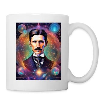Nikola Tesla, kosmisch - Tasse - Weiß - Rechts