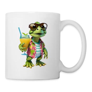 Don’t Pressry Be Happy mignonne petite tortue - Mug blanc - blanc - Droite