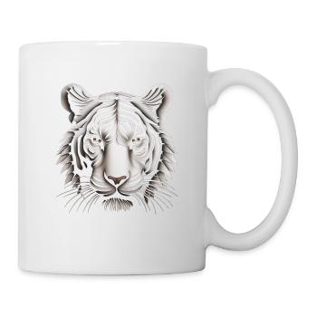 Enigmatic Op Art Tiger Illusion Artwork - Mug - white - Right
