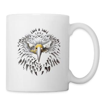 Regal Op Art Eagle toile chef-d’œuvre - Mug blanc - blanc - Droite