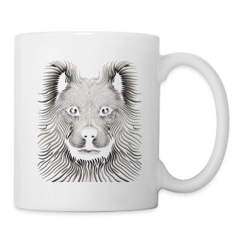 Chef-d’œuvre dynamique de toile de chien Op Art - Mug blanc - blanc - Droite