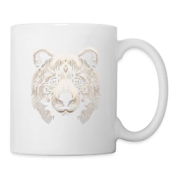 Toile abstraite d’ours Op Art - une nature sauvage moderne - Mug blanc - blanc - Droite