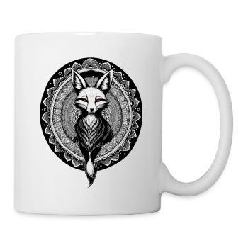 Fuchs Mandala Zeichnung Füchse - Tasse - Weiß - Rechts