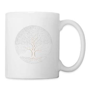 Circle of Nature: OpArt-Baum mit symmetrischer - Tasse - Weiß - Rechts