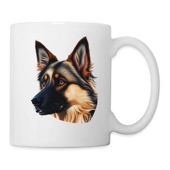 Malinois belge en tant que portraits de tête colorés - Mug blanc - blanc - Droite