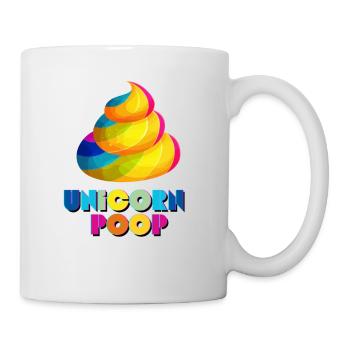 Unicorn Poop - ein bunter Haufen Pferdeäpfel, Shit - Tasse - Weiß - Rechts