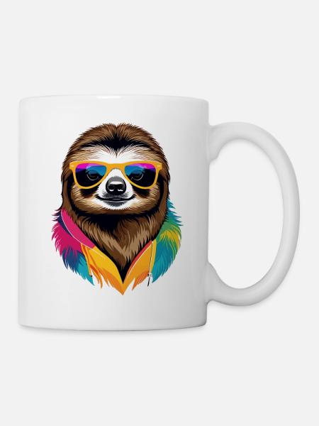 Faultier - Tasse - Weiß