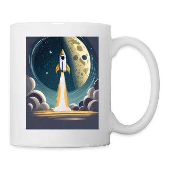 Bring mich zum Mond Vintage Space Rocket Start - Tasse - Weiß - Rechts