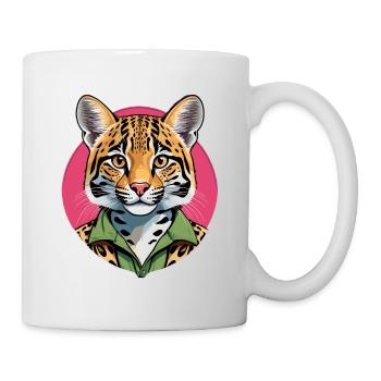 Ozelot-Katze - Tasse - Weiß - Rechts