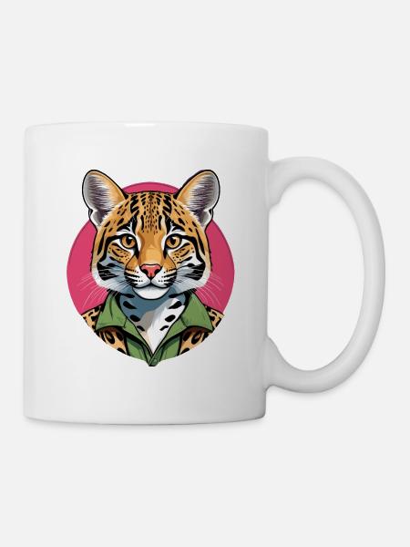 Ozelot-Katze - Tasse - Weiß