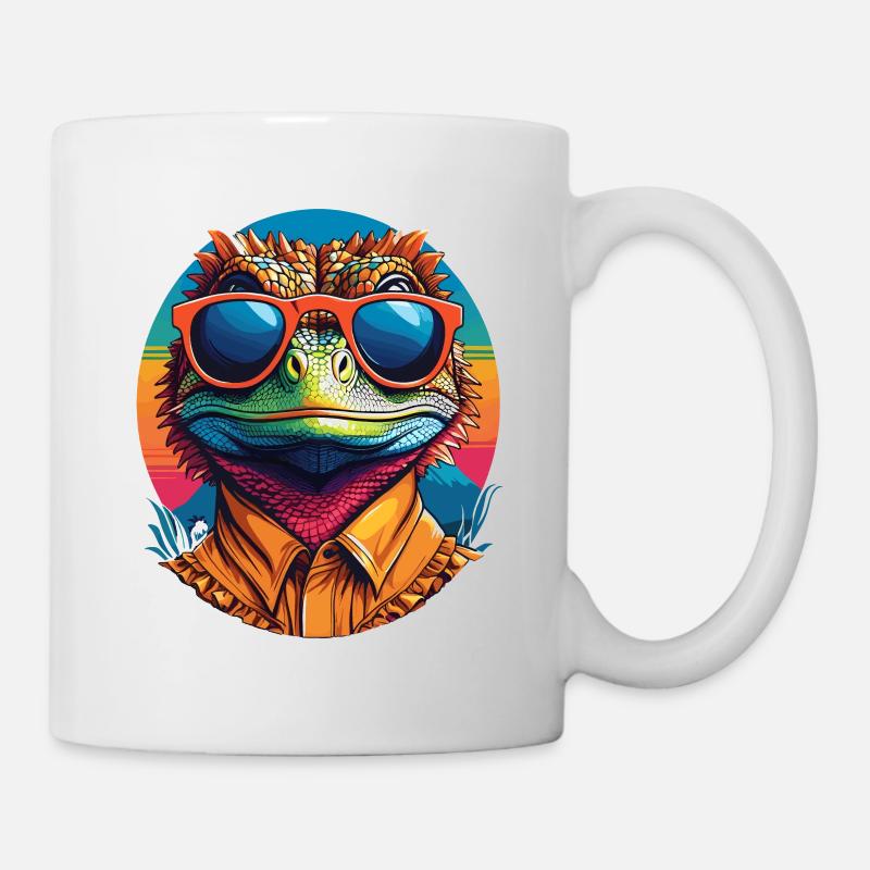 Lézard à collerette - Mug blanc - blanc