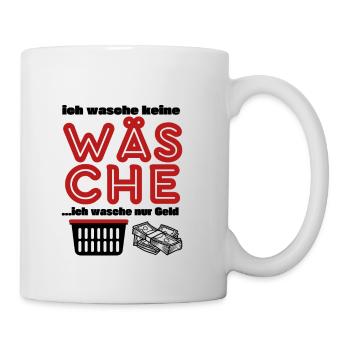 lustige T-Shirts - lustiger Spruch -Geld Wäsche - Tasse - Weiß - Rechts