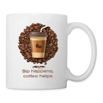Coffee Helps - Tasse - Weiß - Rechts
