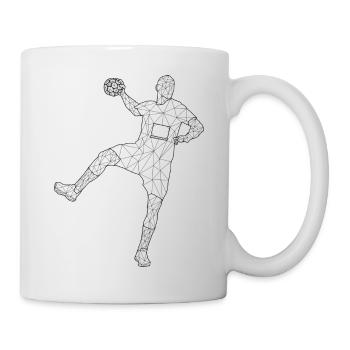 Handball player in shot, black design - Mug - white - Right