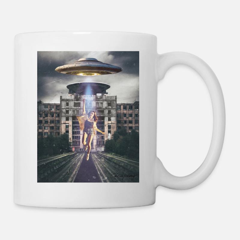 OVNI dans la ville - Mug blanc - blanc