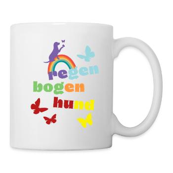 Regenbogenhund - Trauer ums Haustier - Freund - Tasse - Weiß - Rechts