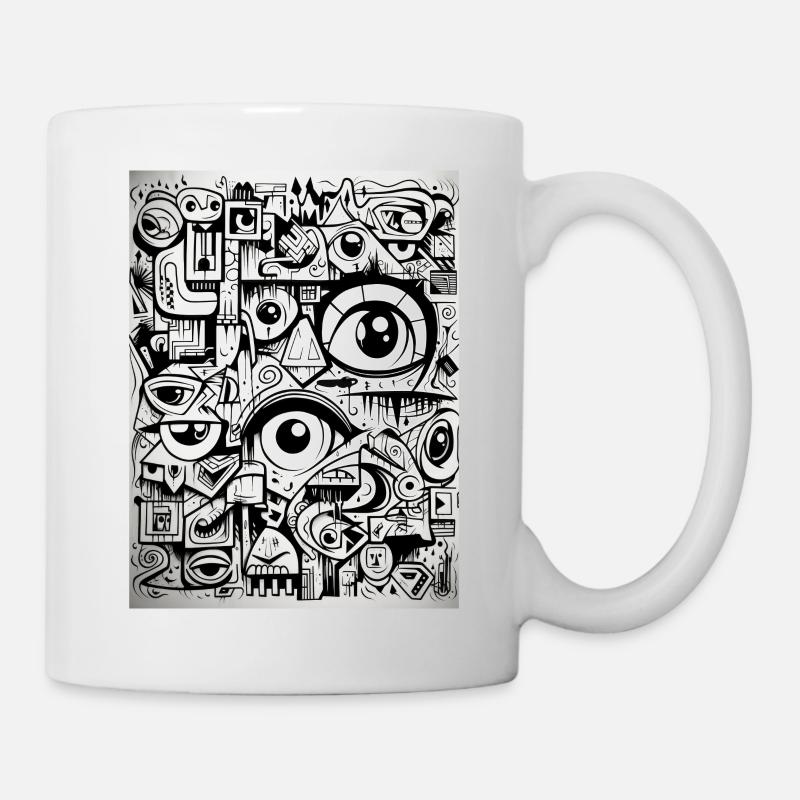 Kiwi graffiti - Tasse - Weiß