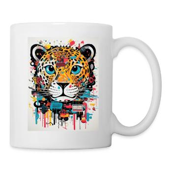 Graffiti léopard - Mug blanc - blanc - Droite