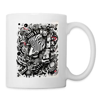 Géométrie abstraite zébrée - Mug blanc - blanc - Droite