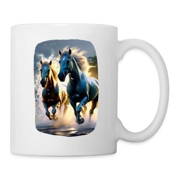 Cheval de la liberté au galop - Mug blanc - blanc - Droite