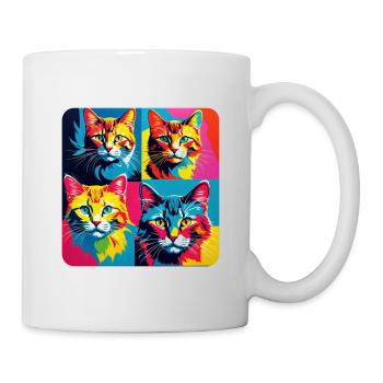 cats popart - Tasse - Weiß - Rechts