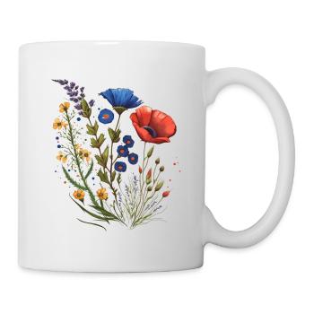 Fleurs des prairies - Mug blanc - blanc - Droite