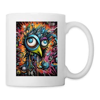 Graffiti de paon - Mug blanc - blanc - Droite