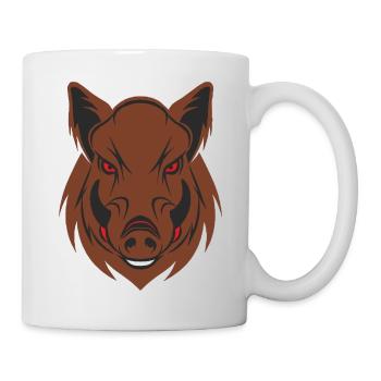 Brauner Kopf - Tasse - Weiß - Rechts