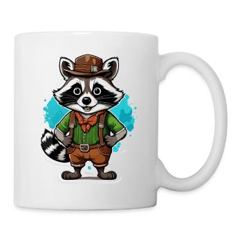 Lederhosen / Animal / Traditional costume / Tradition / Raccoon - Mug - white - Right
