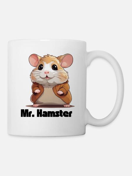 Cute hamster with jacket - Mug - white