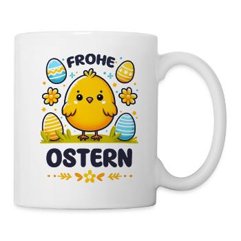 Süßes Osterküken - Frohe Ostern - Tasse - Weiß - Rechts
