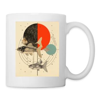 Pisces collage art astrology - Mug - white - Right