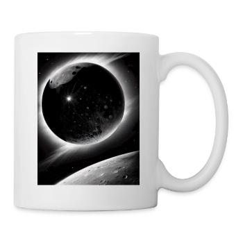 Planète noire et Lune Système solaire Galaxie Étoile - Mug blanc - blanc - Droite