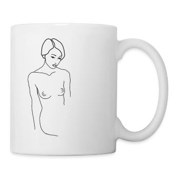 Minimalist linear drawing. - Mug - white - Right