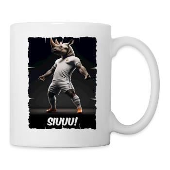 Siu Soccer Goal Celebration Outfit with Rhino - Mug - white - Right