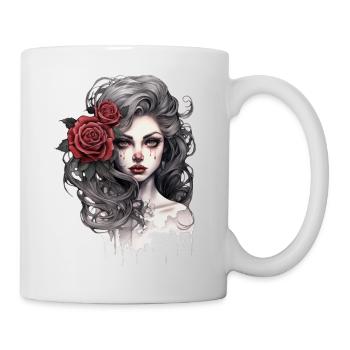 Gothic Rose Queen Illustration Graphic Beauty - Mug - white - Right