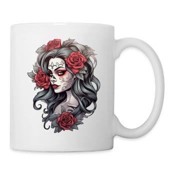 Gothique Rose Reine Illustration Beauté Graphique - Mug blanc - blanc - Droite