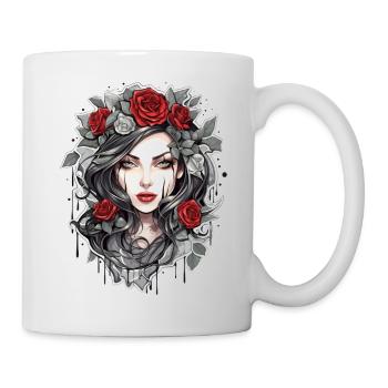 Gothic Rose Queen Illustration Graphic Beauty - Mug - white - Right
