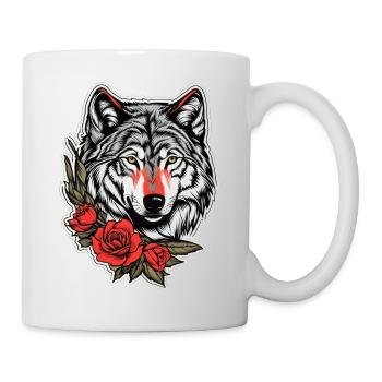 Tierwelt Gothic Rose Illustration Grafikdesign - Tasse - Weiß - Rechts