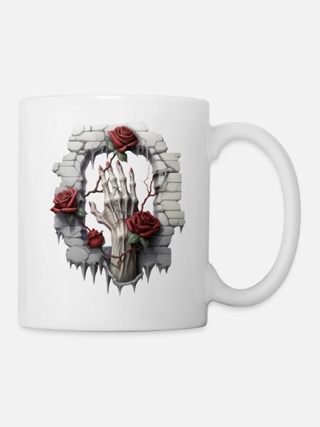 Roses and Illustrations: A Gothic Collection - Mug - white