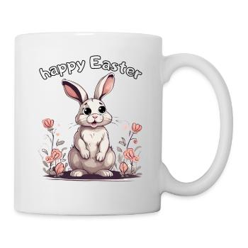 happy Easter rabbit - Tasse - Weiß - Rechts