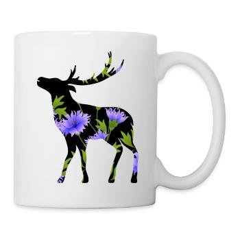 Hirsch - Tasse - Weiß - Rechts