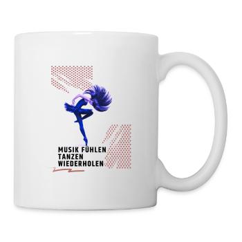 Dance, Musik fühlen, Tanzen, Wiederholen, Geschenk - Tasse - Weiß - Rechts