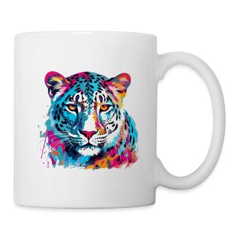 Colorful Snow Leopard Paint Splash Paint Splash - Mug - white - Right